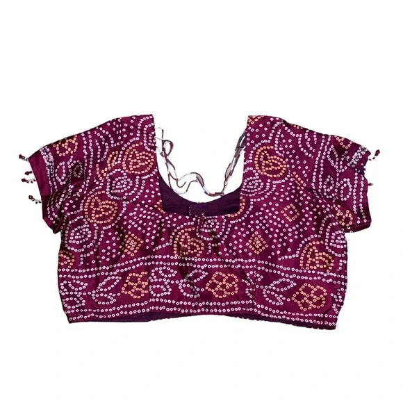 Women's Red & Brown India Lengha, Chanya Choli (~L) - Picture 5 of 13